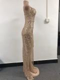 Women Elegant Sequins Straps Party Evening Dresss