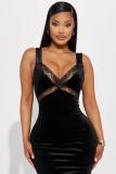 Women Elegant Lace Straps Party Evening Dresss