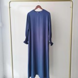 Plus Size Women Round Neck Solid Maxi Dress