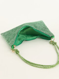 Mesh Rhinestone Knotted Armpit Bag Diamond-Encrusted Trendy Shoulder Evening Bag