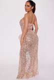 Women Elegant Sequins Straps Party Evening Dresss