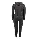 Plus Size Women Sports Casual Print Top and Pant Two-piece Set