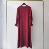 Plus Size Women Round Neck Solid Maxi Dress