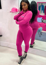 Women Winter Long Sleeve Top and Sports Tight Pants Two-piece Set