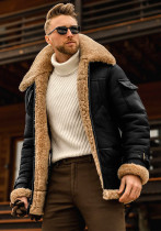 Men's Autumn and Winter Furry Long Sleeve Jacket