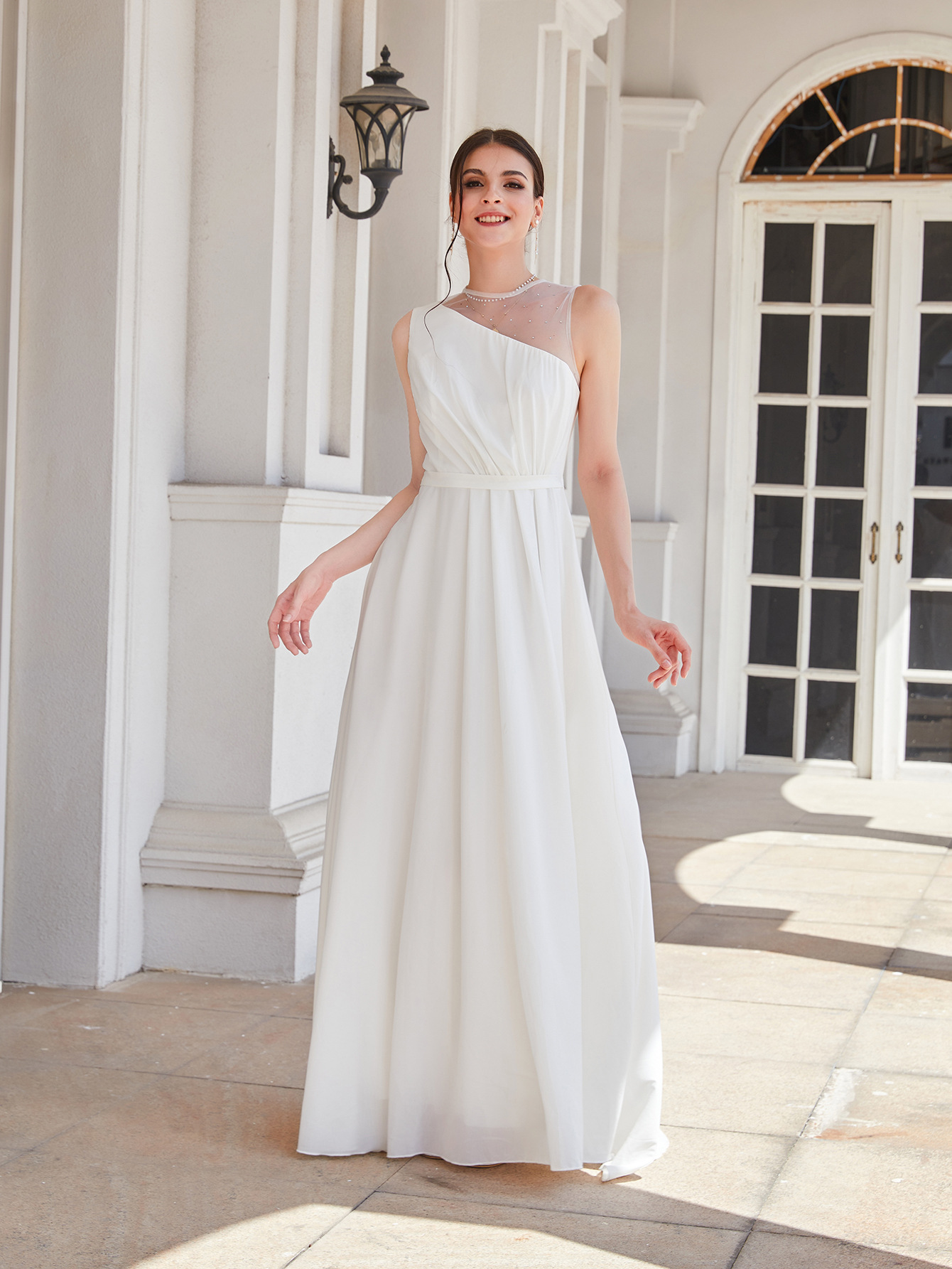 Women's Slash Shoulder Dslim Formal Party Dress Long Dress