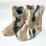 Women Furry Mid-length Snow Boots