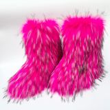 Women Furry Mid-length Snow Boots