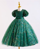Girls' Dresses Children's Long Flower Girl's Performance Dress Sequined Mesh Puffy Princess Dress