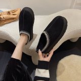 Snow Boots For Women Winter Fur All-In-One Toe-Cap Slippers Platform Furry Shoes