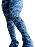 Fashion Women's Clothing Colorful Striped Plush Style Pile Pants