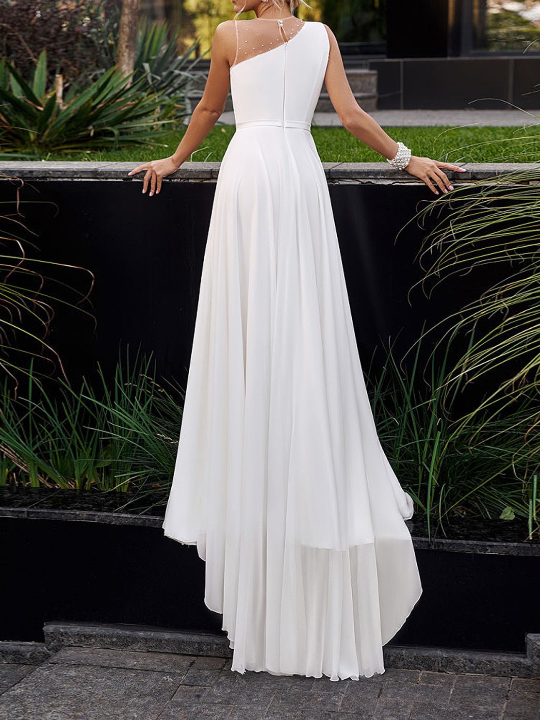 Women's Slash Shoulder Dslim Formal Party Dress Long Dress