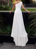 Women's Slash Shoulder Dslim Formal Party Dress Long Dress