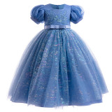 Girls' Dresses Children's Long Flower Girl's Performance Dress Sequined Mesh Puffy Princess Dress