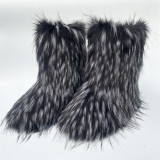 Women Furry Mid-length Snow Boots
