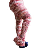 Fashion Women's Clothing Colorful Striped Plush Style Pile Pants