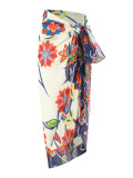 Digital Printing One-Piece Swimsuit Mesh Skirt Two Piece Swimwear For Women