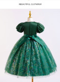 Girls' Dresses Children's Long Flower Girl's Performance Dress Sequined Mesh Puffy Princess Dress