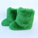 Women Furry Mid-length Snow Boots