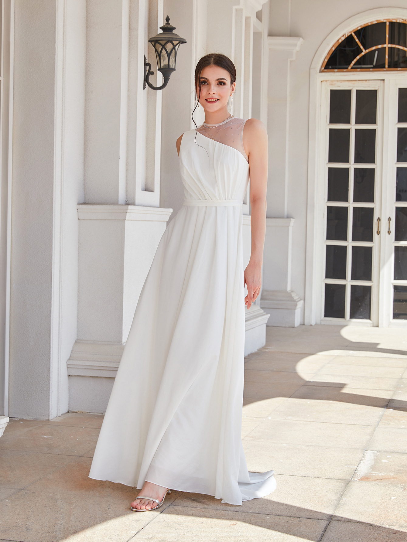 Women's Slash Shoulder Dslim Formal Party Dress Long Dress