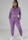Sports Autumn And Winter Casual Fashion Short Coat Eggings Two-Piece Set