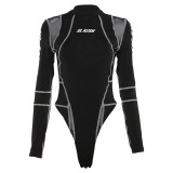 Summer Women's Sexy Mesh Printed Long Sleeve Jumpsuit