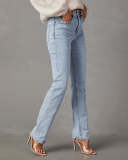 Women High Waist Denim Straight Pants