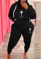 Plus Size Women Casual Sports Hoodies and Pant Two-piece Set Plus Size Women Casual Sports Hoodies and Pant Two-piece Set