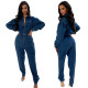 Women Stretch Wash Denim Jumpsuit
