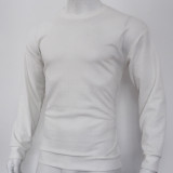 Men's Autumn and Winter Sports Solid waffle Round Neck Top