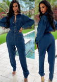 Women Stretch Wash Denim Jumpsuit