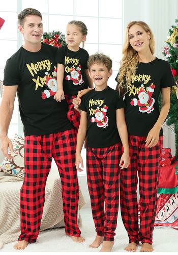 Spring Family Wear Cartoon Short Sleeve Print Pajama Set