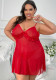 Women Slit See-Through Night dress Sexy Lingerie Set