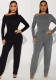 Women Slash Shoulder Sexy Off Shoulder Long Sleeve Jumpsuit