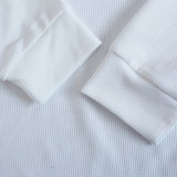 Men's Autumn and Winter Sports Solid waffle Round Neck Top