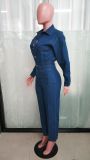 Women Stretch Wash Denim Jumpsuit