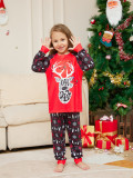Christmas Cartoon Letter Printed Long Sleeve Round Neck Parent-Child Pajamas Set