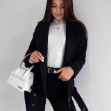 Turndown Collar Long Sleeve Jacket