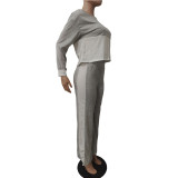 Women's Contrast Color Patchwork Casual Two Piece Pants Set