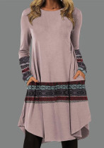 Autumn pocket loose irregular women's long-sleeved dress Autumn pocket loose irregular women's long-sleeved dress