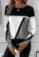 Women's Pullover Round Neck Contrast Color Patchwork Geometric Print Top Women's T-Shirt