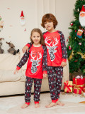 Christmas Cartoon Letter Printed Long Sleeve Round Neck Parent-Child Pajamas Set