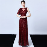 Plus Size Beauty Sequins Long Formal Party Evening Dress