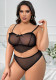 Plus Size Sexy See-Through Lace Pajamas Two-piece Set