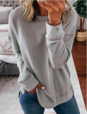 Women's Tops Loose Casual Round Neck Long Sleeve T-Shirt