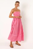 Striped sleeveless straps backless casual dress
