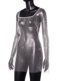 Sexy Style Hollow Trendy Mesh Fishnet dress