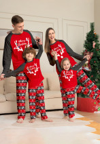 Deer print Christmas parent-child pajamas set long-sleeved home wear Deer print Christmas parent-child pajamas set long-sleeved home wear
