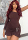 Solid Color Slash Shoulder Long Sleeve Tight Fitting Bodycon dress