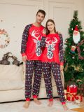 Christmas Cartoon Letter Printed Long Sleeve Round Neck Parent-Child Pajamas Set